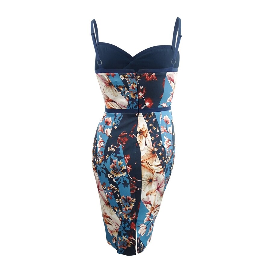 Black Halo Women's Daria Floral Scuba Dress (12, Secret Melody)