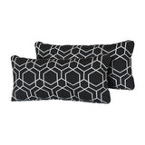 TK Classics Decorative Rectangle Outdoor Throw Pillows, Hexagon - Set of 2