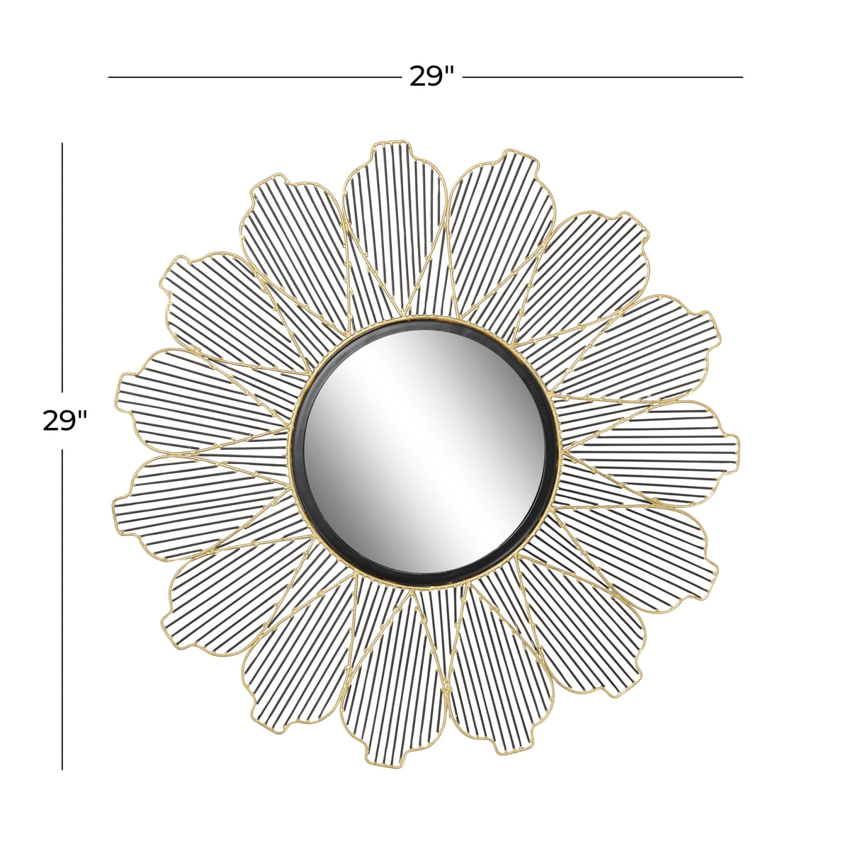 Black Iron Contemporary Wall Mirror 29 x 29 x 3