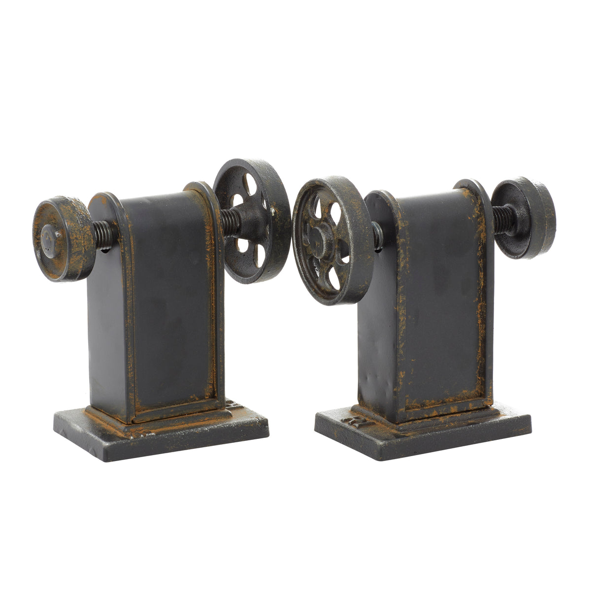 Black Metal Gear Bookends (Set of 2) - 8.31