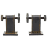 Black Metal Gear Bookends (Set of 2) - 8.31