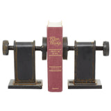 Black Metal Gear Bookends (Set of 2) - 8.31