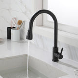 Black Kitchen Faucets w/Pull Down Sprayer Single Hole Kitchen Faucet