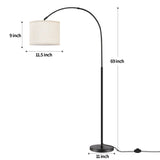Black LED Arched Floor Lamp Floor Lamp