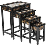 Black Lacquer Nesting Tables - Royal Ladies