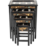 Black Lacquer Nesting Tables - Royal Ladies