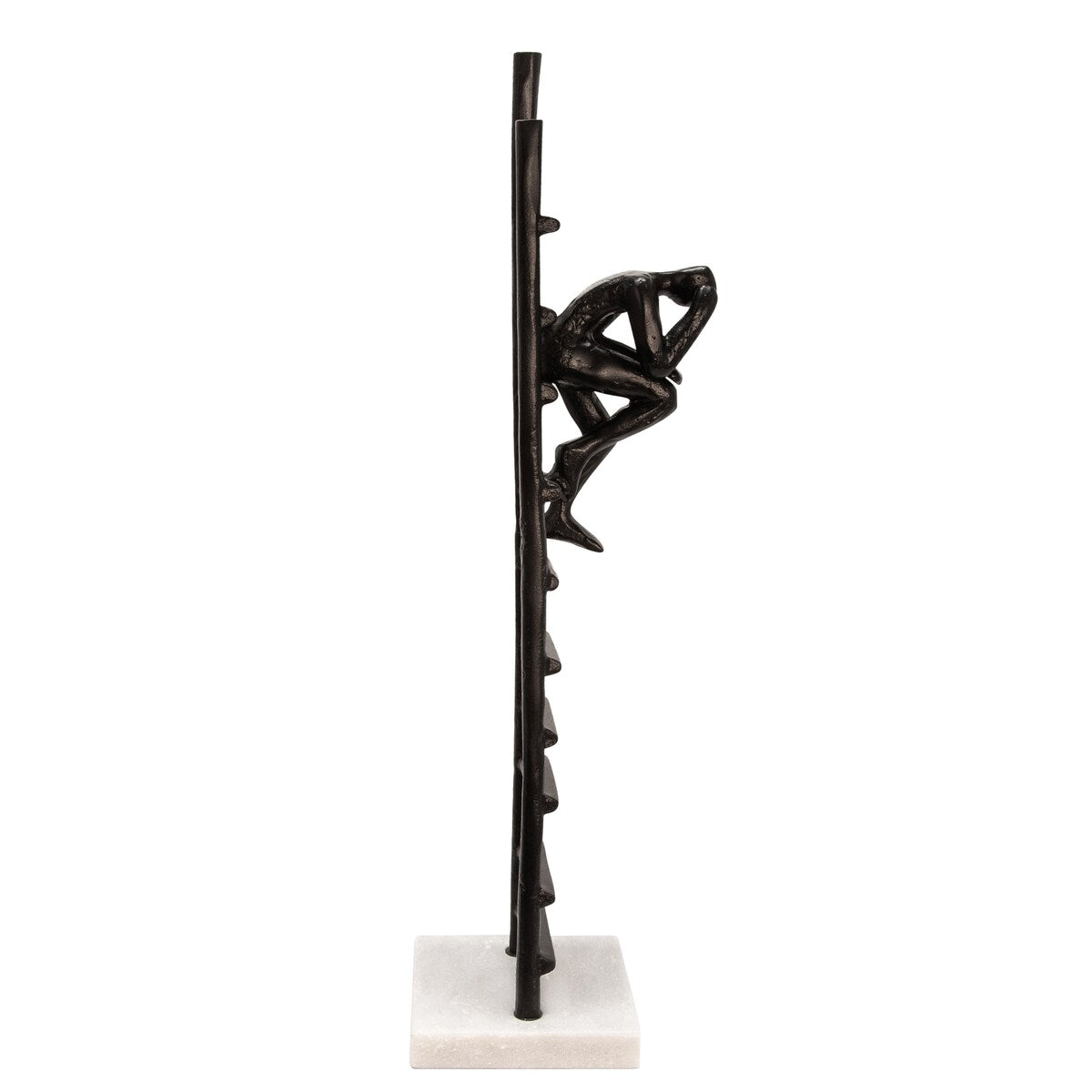 Black Ladder Sculpture, Person Sitting, , 22"H, - 5" x 5" x 22"