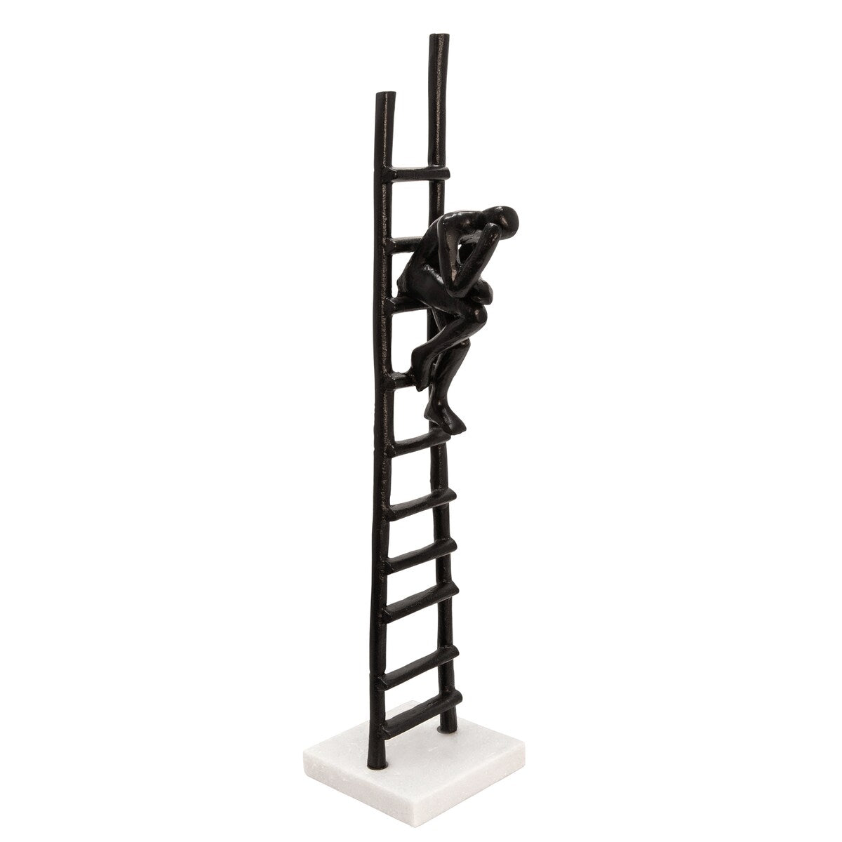 Black Ladder Sculpture, Person Sitting, , 22"H, - 5" x 5" x 22"