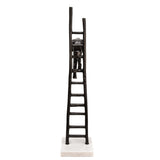 Black Ladder Sculpture, Person Sitting, , 22"H, - 5" x 5" x 22"