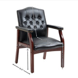 Black Leather Arm Chairs Side Chair with Nailhead