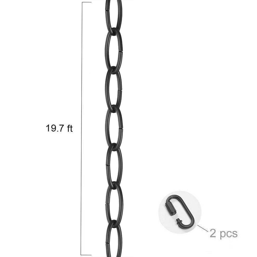 Black Long Chain 19.7ft for Chandelier Pendant Lights - 236.2 inches long