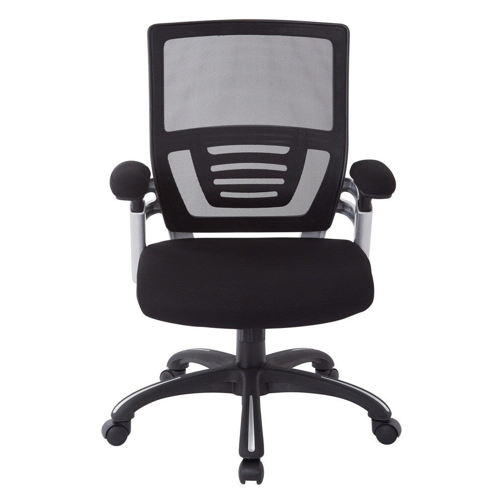Black Mesh Back and Fabric Seat Office Chair with Nylon Base