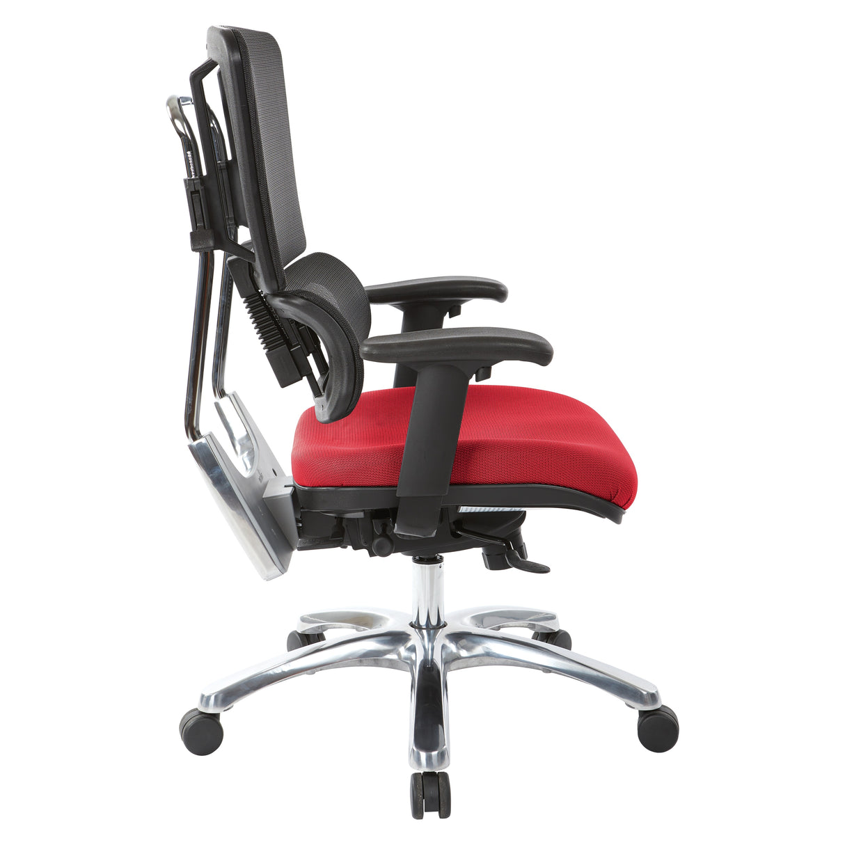 Black Mesh Back with Custom Fabric Seat and Chrome Base