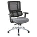Black Mesh Back with Custom Fabric Seat and Chrome Base