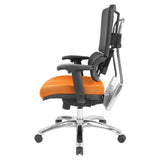 Black Mesh Back with Custom Fabric Seat and Chrome Base
