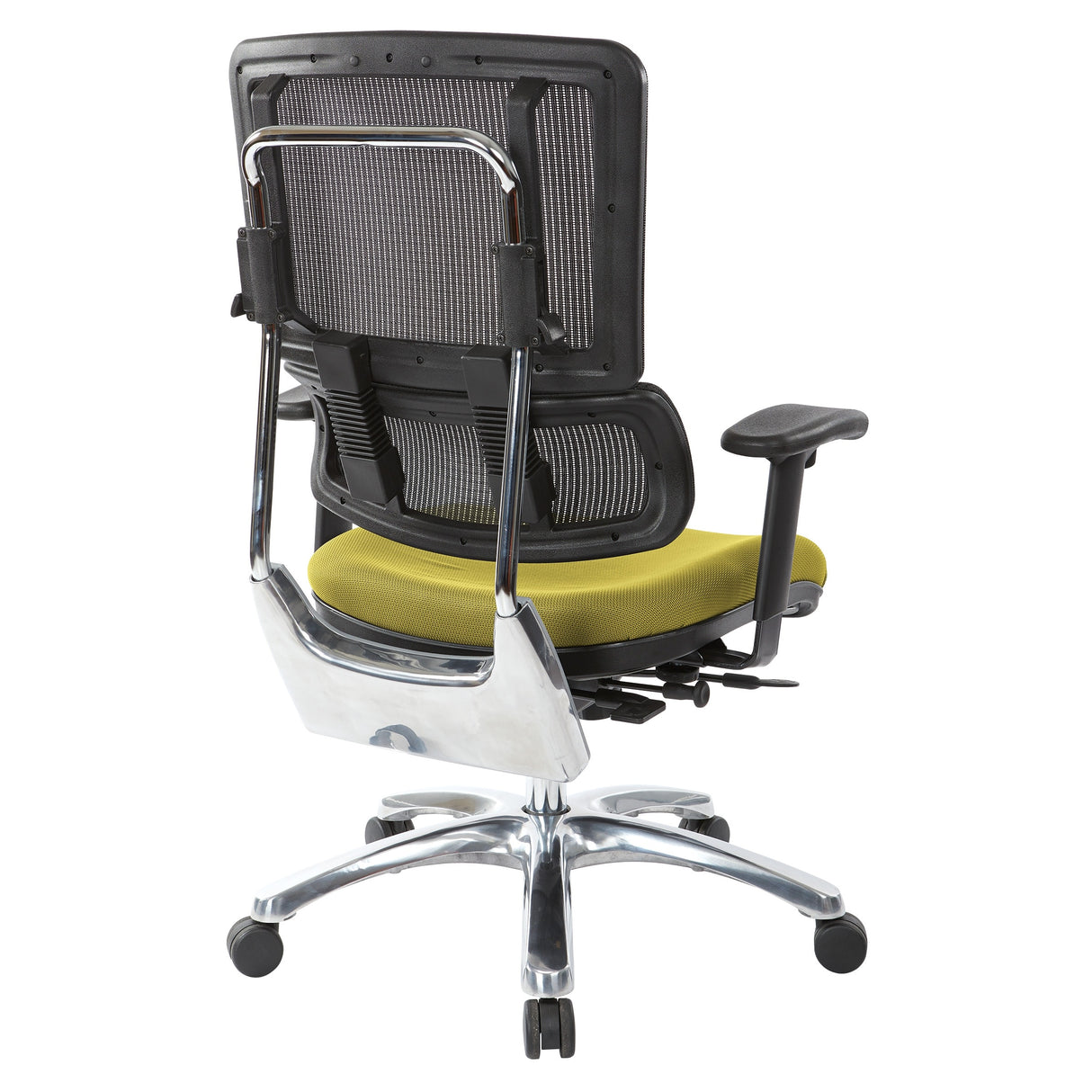 Black Mesh Back with Custom Fabric Seat and Chrome Base