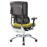 Black Mesh Back with Custom Fabric Seat and Chrome Base