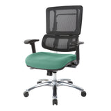 Black Mesh Back with Custom Fabric Seat and Chrome Base