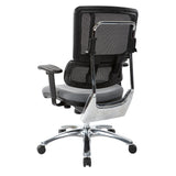 Black Mesh Back with Custom Fabric Seat and Chrome Base