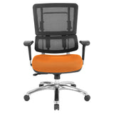 Black Mesh Back with Custom Fabric Seat and Chrome Base