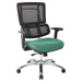 Black Mesh Back with Custom Fabric Seat and Chrome Base