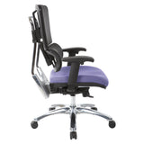 Black Mesh Back with Custom Fabric Seat and Chrome Base