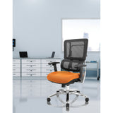 Black Mesh Back with Custom Fabric Seat and Chrome Base