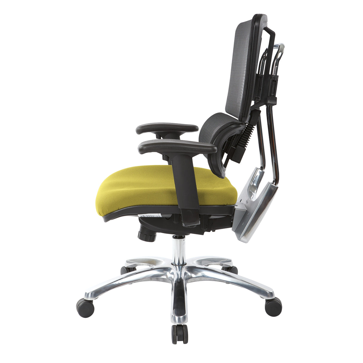Black Mesh Back with Custom Fabric Seat and Chrome Base