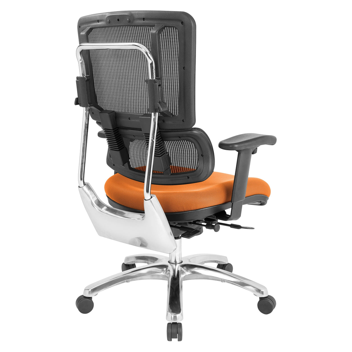 Black Mesh Back with Custom Fabric Seat and Chrome Base
