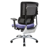 Black Mesh Back with Custom Fabric Seat and Chrome Base