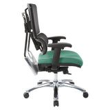 Black Mesh Back with Custom Fabric Seat and Chrome Base