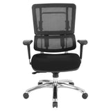 Black Mesh Back with Custom Fabric Seat and Chrome Base