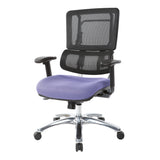 Black Mesh Back with Custom Fabric Seat and Chrome Base