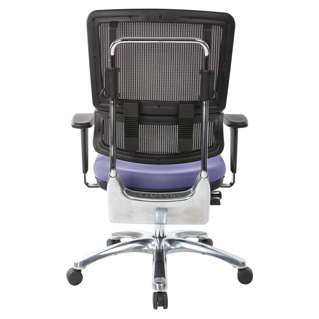Black Mesh Back with Custom Fabric Seat and Chrome Base