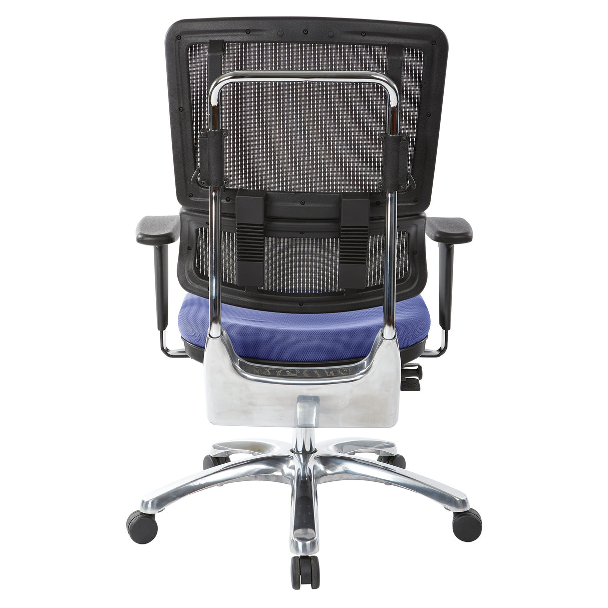 Black Mesh Back with Custom Fabric Seat and Chrome Base