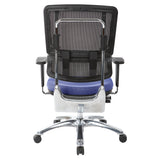 Black Mesh Back with Custom Fabric Seat and Chrome Base