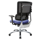 Black Mesh Back with Custom Fabric Seat and Chrome Base