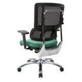 Black Mesh Back with Custom Fabric Seat and Chrome Base