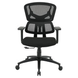 Black Mesh Managers Chair with Fabric Seat