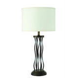Black Metal Base with White Shade Table Lamp (2 Lamps Per Box)