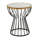 Black Metal Contemporary Accent Table - 18 x 18 x 21