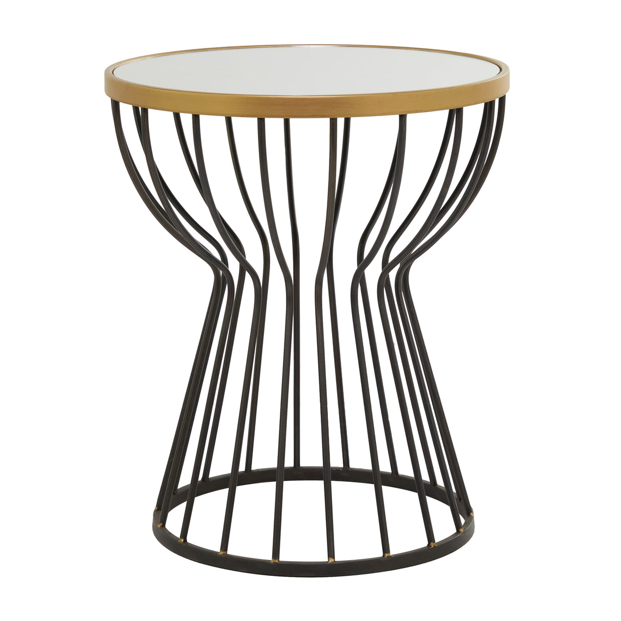 Black Metal Contemporary Accent Table - 18 x 18 x 21