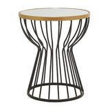 Black Metal Contemporary Accent Table - 18 x 18 x 21