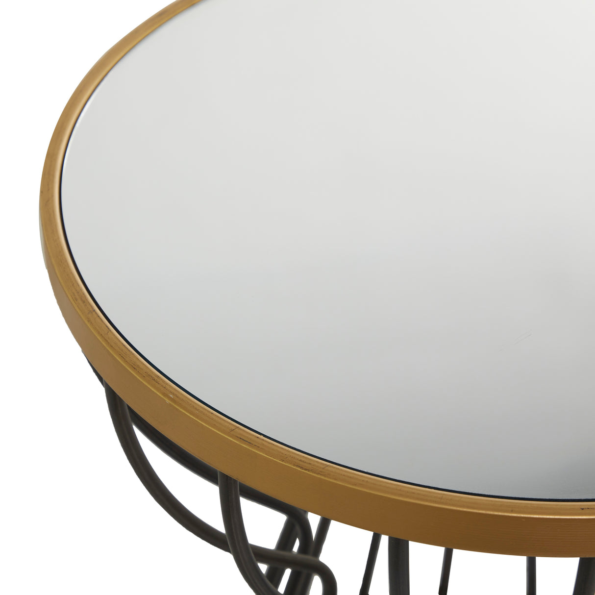Black Metal Contemporary Accent Table - 18 x 18 x 21