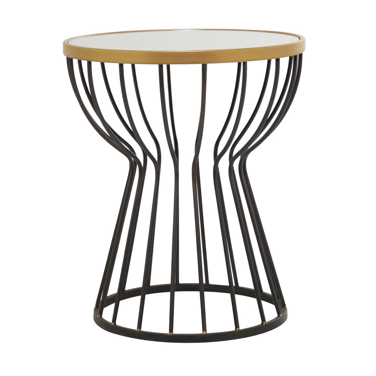Black Metal Contemporary Accent Table - 18 x 18 x 21