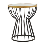 Black Metal Contemporary Accent Table - 18 x 18 x 21