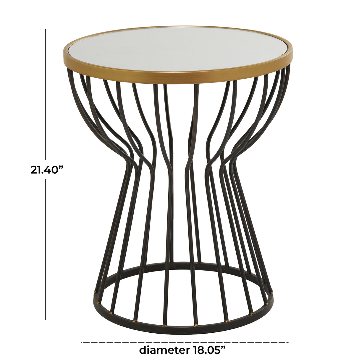 Black Metal Contemporary Accent Table - 18 x 18 x 21