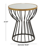 Black Metal Contemporary Accent Table - 18 x 18 x 21