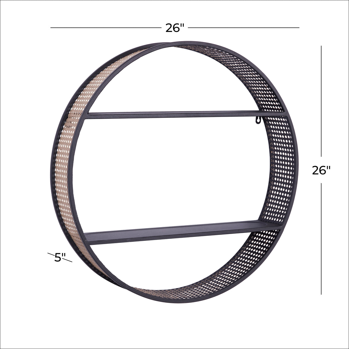 Black Metal Contemporary Wall Shelf 26 x 26 x 5 - 26 x 5 x 26