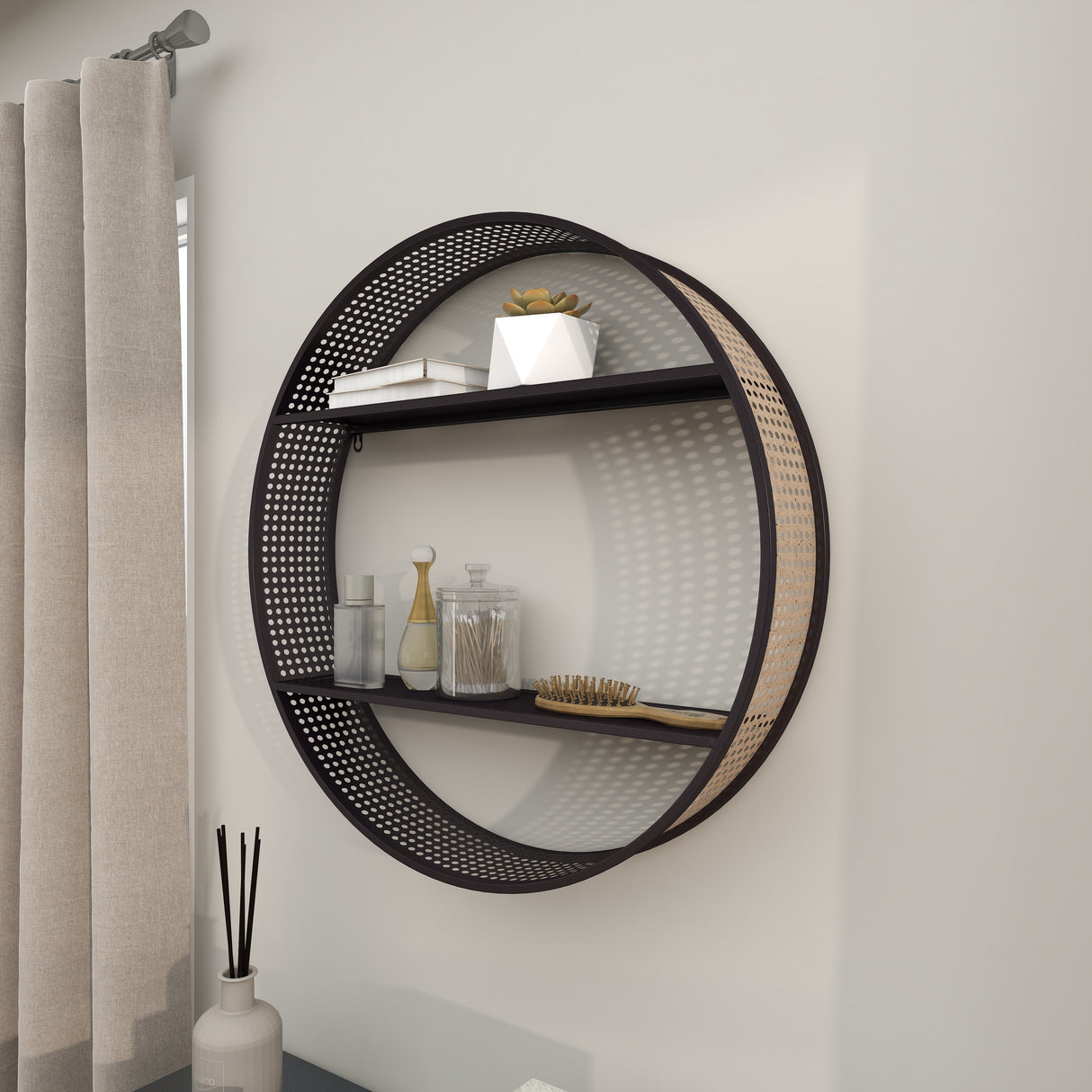 Black Metal Contemporary Wall Shelf 26 x 26 x 5 - 26 x 5 x 26
